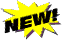 Flashing image of the word NEW